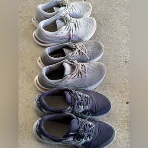 ASICS  Wome Running Shoes Gel Gray Navy Sz 8 Bundle of Three GREAT DEAL!